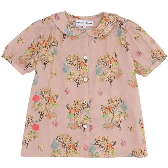 Christina Rohde 3//4 sleeve kids pink floral blouse, new with tags. - Picture 1 of 1